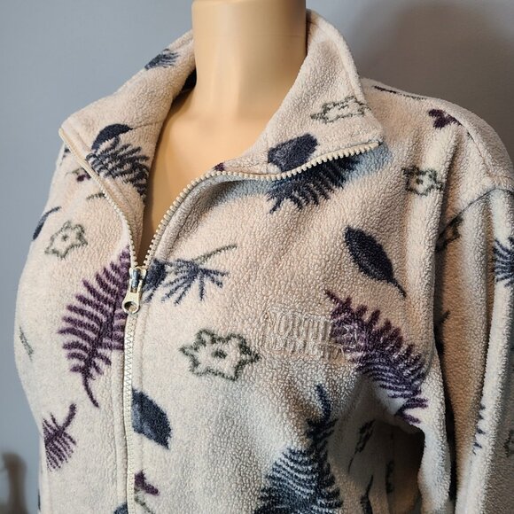 Vtg Northern Reflections Fleece Jacket Nature Cabin Logo Womens Sz Small 90s - Picture 3 of 10